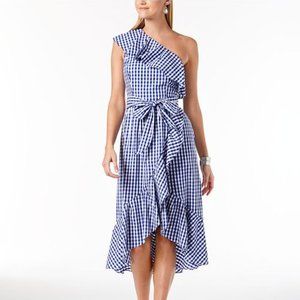 Adrianna Papell Gingham One-Shoulder Dress - NWOT!